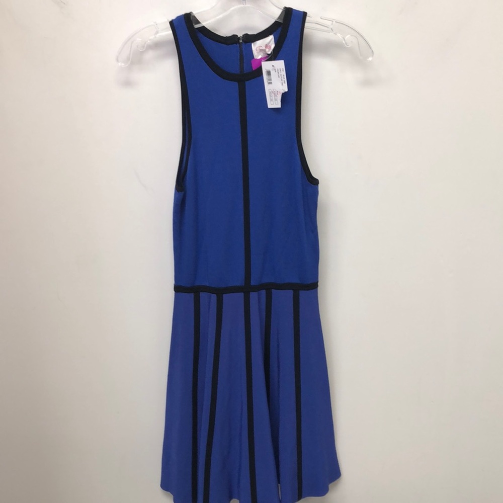 Parker cobalt stretch flared dress